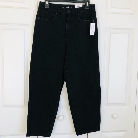 Style & Co. Denim - STYLE & CO. WOMENS JEANS SIZE 6P WASHED BLACK VINTAGE CLASSIC MOM JEAN